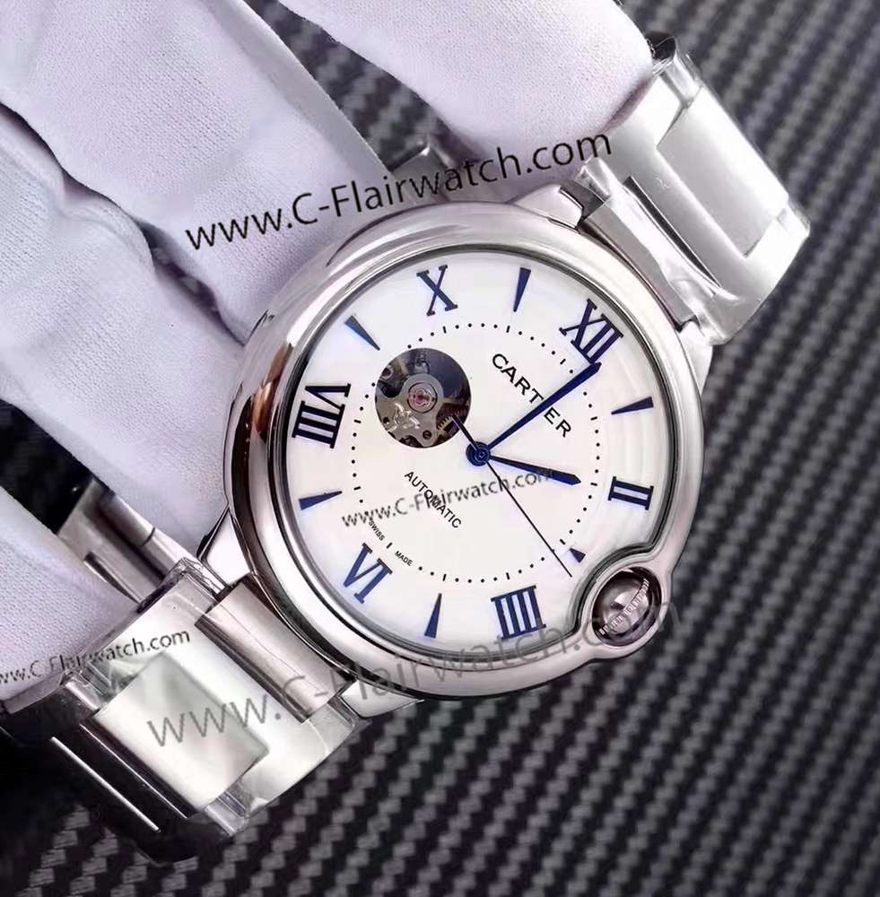 Fake Cartier Ballon Bleu Stainless Steel Tourbillon Watch